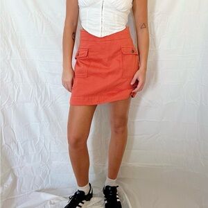 Anthropologie Coral Cargo Skirt